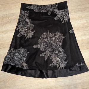Black and White Silky Skirt